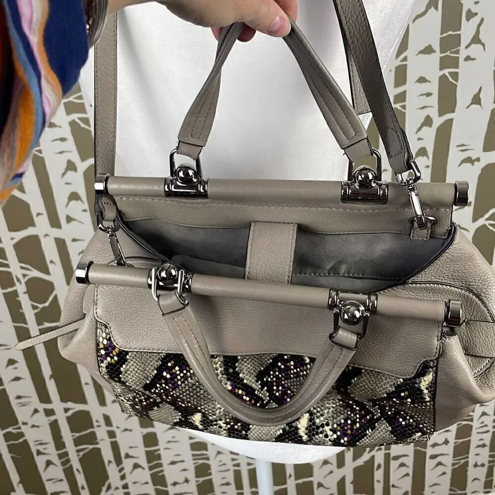 Vince Camuto Carla Grey Multi Snake Satchel